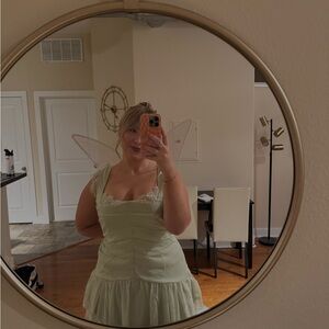 ASOS Light Green Lace Trim Dress